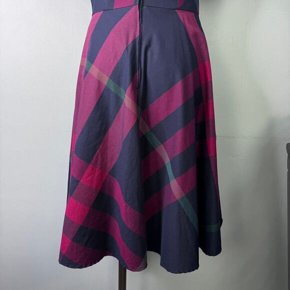Modcloth I Rest My Grace Plaid Midi Dress Twee A-Line Short Sleeve Women's Sz 6 - Picture 8 of 12